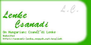 lenke csanadi business card